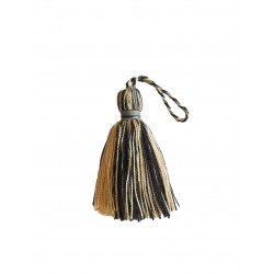 Small Key Tassel - Black & Beige