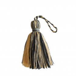 Small Key Tassel - Black & Beige