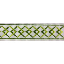 Decorative Braid Trim - Diamond Pattern Green