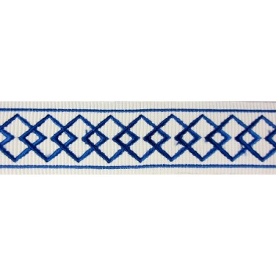 Decorative Braid Trim - Diamond Pattern Navy Blue