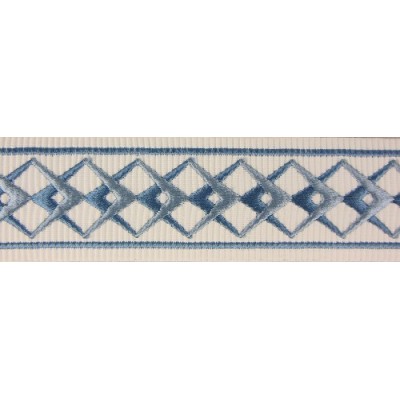 Decorative Braid Trim - Diamond Pattern Silvery Blue