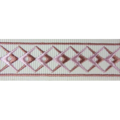 Decorative Braid Trim -Diamond Pattern Pink