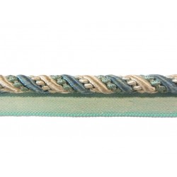 10mm Lip Cord Trim - Teal & Oyster