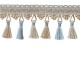 Tassel Trim Blue & Taupe