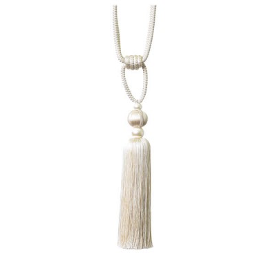 Single Tassel Tieback - Oyster & Cream