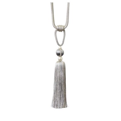 Single Tassel Tieback - Grey, Silver & Cream