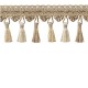 Tassel Trim - Taupe & Cream