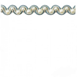 Braid with Pearls - Turquoise & Taupe