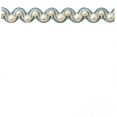 Braid with Pearls - Turquoise & Taupe