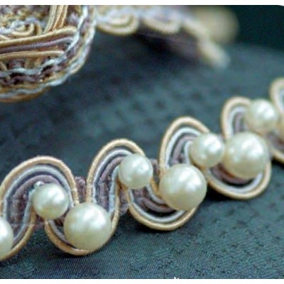 Braid with Pearls Lavender, Soft Gold & Silver