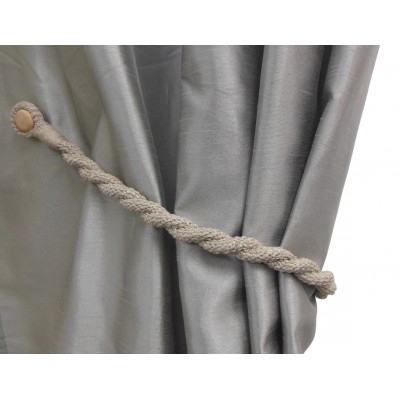 Magnetic Weaved Rope Tieback - Linen