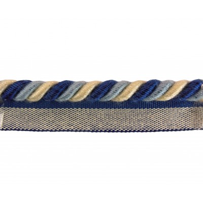 8mm Flanged Cord - Blue & Cream Combo