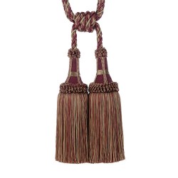 Double Tassel Tieback - Mulberry Avocado