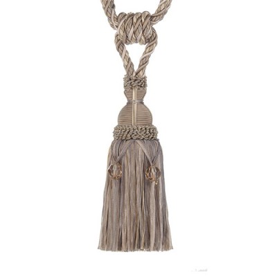 Tassel Tieback with Beads - Mulberry Avocado